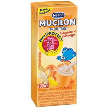 Bebida Láctea Mucilon Prontinho Sabor Banana e Pêssego 190ml